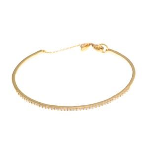 PULSERA MEDIA CAÑA PLATA CHAPADO DORADO CIRCONITAS SALVATORE 136P0110