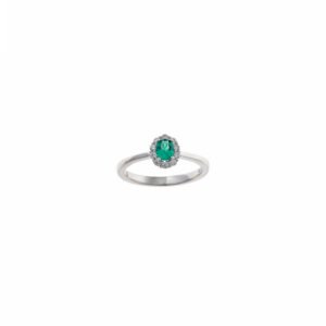 SORTIJA PLATA RODIO CIRCONITAS VERDE ESMERALDA SALVATORE 136S0413
