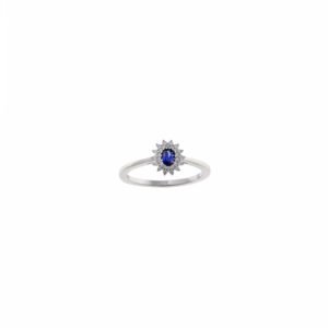 SORTIJA PLATA RODIO AZUL ZAFIRO SALVATORE 136S0415