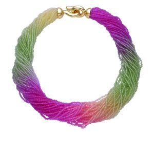 COLLAR PLATA DE LEY 925/ACABADO ORO 18K CON PIEDRAS MULTICOLOR LUXENTER NXA494YC2000
