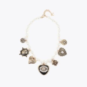 COLLAR CORTO PERLAS MULTI CHARMS METAL-BLANCO LOLA CASADEMUNT LF2603043