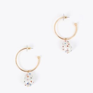 PENDIENTES ARO COLGANTE PERLA CON CRISTALES INCRUSTADOS LOLA CASADEMUNT LF2603018