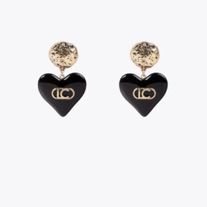 PENDIENTES COMBINADO CORAZON PERSONALIZADO NEGRO-METAL LOLA CASADEMUNT LF2603010