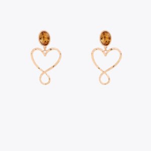PENDIENTES CRISTAL Y CORAZON ONFINITO VERDE-METAL LOLA CASADEMUNT LF2603023