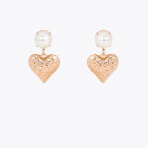 PENDIENTES CORAZON CON PERLA METAL-BLANCO LOLA CASADEMUNT LF2603042