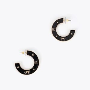 PENDIENTES ARO LACADO PERSONALIZADO NEGRO-METAL LOLA CASADEMUNT LF2603011