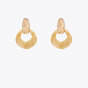 PENDIENTES PIEZA RESINA MARMOLADA METAL-CRUDO LOLA CASADEMUNT LF2603055