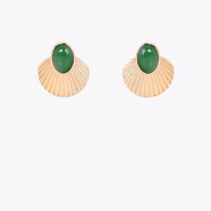 PENDIENTES TEXTURA RELIEVE CON INCRUSTACIONES ABANICO LOLA CASADEMUNT LF2603017