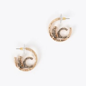 PENDIENTES ARO CON LOGO LC ANIMAL DORADO LOLA CASADEMUNT LF2603002