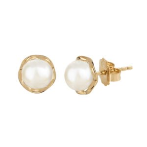 PENDIENTES CHAPADO ORO 18KTES CON PERLA VIDAL&VIDAL G1719B