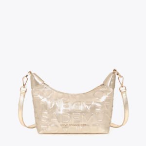 BOLSO BANDOLERA EFECTO PIEL MONOGRAMA DORADO LOLA CASADEMUNT LF2604074