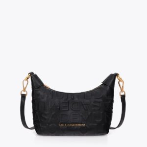 BOLSO BANDOLERA EFECTO PIEL MONOGRAMA RELIEVE NEGRO LOLA CASADEMUNT LF2604074