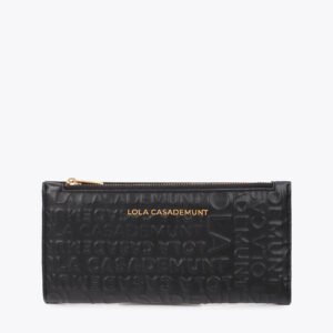 CARTERA BILLETERO BASICO LOGO PESPUNTE NEGRO LOLA CASADEMUNT LF2612026