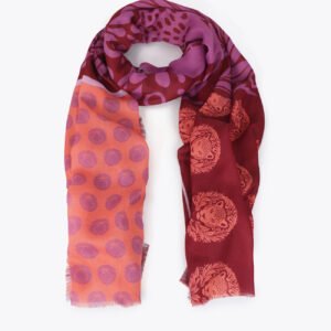 FOULAR MEDALLON TIGRE 100X200CM NARANJA-ROSA LOLA CASADEMUNT LF2607046