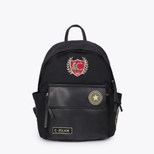 MOCHILA NAYLON CON PARCHES NEGRO LOLA CASADEMUNT LF2604079