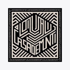PAÑUELO OPTICAL LOGO NEGRO-CRUDO 55X55CM LOLA CASADEMUNT LF2607036