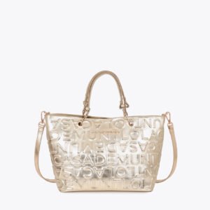 BOLSO SHOPPER EFECTO PIEL MONOGRAMA RELIEVE DORADO LOLA CASADEMUNT LF2604073