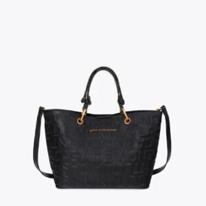 BOLSO SHOPPER EFECTO PIEL MONOGRAMA RELIEVE NEGRO LOLA CASADEMUNT LF2604073