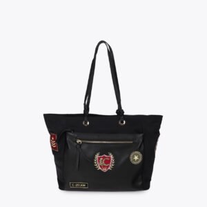 BOLSO SHOPPER NYLON CON PARCHES NEGRO LOLA CASADEMUNT LF2604077
