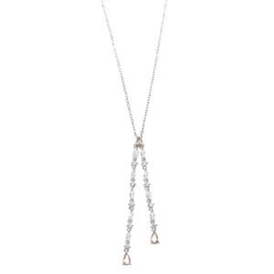COLLAR PLATA RODIO TIRAS CIRCONITAS BLANCAS SALVATORE 112C0137