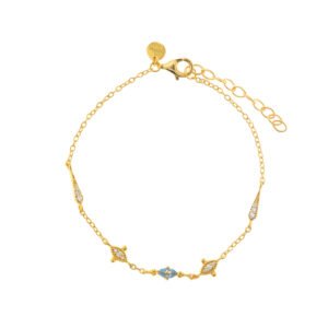 PULSERA PLATA CHAPADO DORADO PERAS OVALOS CIRCONITAS SALVATORE 190P0017