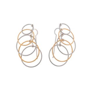 PENDIENTES PLATA CHAPADO DORADO Y RODIO AROS SALVATORE 203A0391