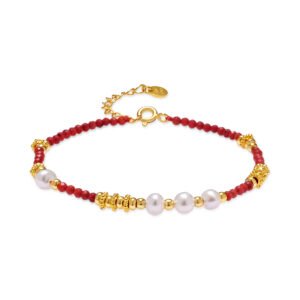 PULSERA PLATA DE LEY 925 CON PIEDRAS Y PERLAS LUXENTER BXA574Y9500