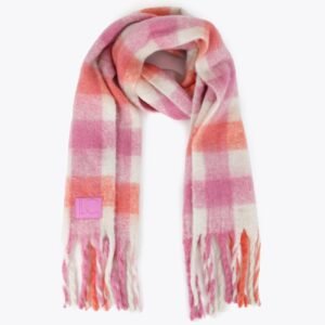 BUFANDA DE CUADROS NARANJA-ROSA LOLA CASADEMUNT LF2607014