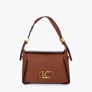 BOLSO BANDOLERA EFECTO PIEL CON PIEZA TROQUELADA MARRON LOLA CASADEMUNT LF2604014