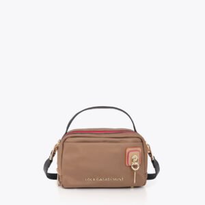 BOLSO BANDOLERA NYLON DETALLE CHARM BEIGE LOLA CASADEMUNT LF2604068