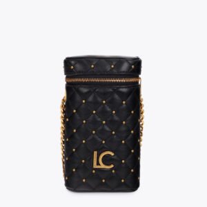FUNDA DE MOVIL EFECTO PIEL ACOLCHADA CON MINI TACHAS NEGRO LOLA CASADEMUNT LF2612005