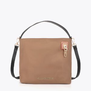 BOLSO BANDOLERA NAYLON DETALLE ARGOLLA BEIGE LOLA CASADEMUNT LF2604069