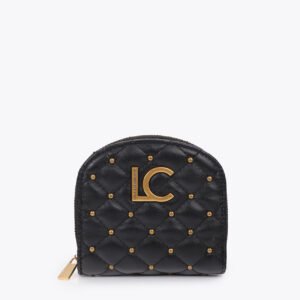 MONEDERO EFECTO PIEL ACOLCHADA CON MINI TACHAS NEGRO LOLA CASADEMUNT LF2612003