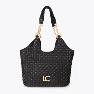 BOLSO SHOPPER ACOLCHADA CON MINI TACHAS NEGRO LOLA CASADEMUNT LF2604023