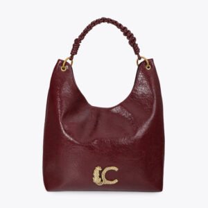 BOLSO SHOPPER CON ASA TRENZADA BURDEOS LOLA CASADEMUNT LF2604026