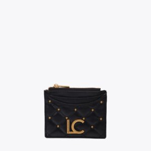 TARJETERO EFECTO PIEL ACOLCHADA CON MINI TACHAS NEGRO LOLA CASADEMUNT LF2612002